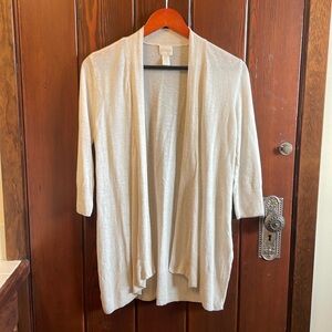 Chico's Size 0 (US 4-6) Linen Blend Open Front, Long Cardigan VGUC